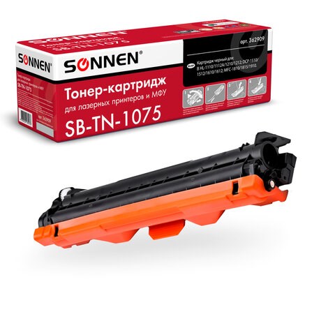 Картридж лазерный SONNEN (SB-TN1075) для BROTHER HL-1110R/1112R/DCP-1512/MFC-1815, ВЫСШЕЕ КАЧЕСТВО, ресурс 1000 стр., 362909 362909
