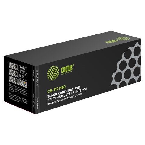 Тонер-картридж CACTUS (CS-TK1160) для KYOCERA Ecosys P2040dn/P2040dw, ресурс 7200 стр. 362966
