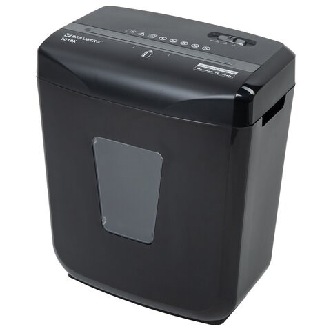 Уничтожитель (шредер) BRAUBERG 1018X, 4 уровень секретности, фрагменты 4х40 мм, 10 листов, корзина 18 литров, 532150 532150