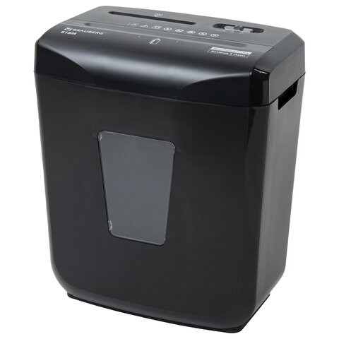 Уничтожитель (шредер) BRAUBERG 818M, 5 уровень секретности, фрагменты 3х10 мм, 8 листов, корзина 18 литров, 532153 532153