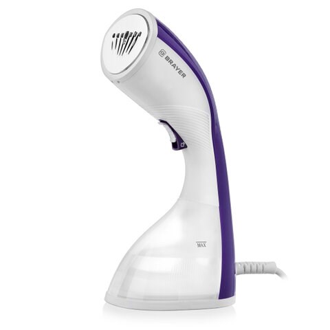 Отпариватель ручной BRAYER BR4120, 1400 Вт, 25 г/мин, резервуар 0,22 л, 1 режим, белый/фиолетовый 456114