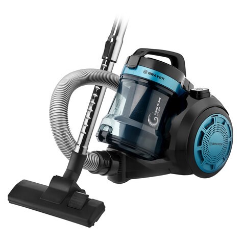 Пылесос BRAYER BR4200 с контейнером "циклон", 1800 Вт, мощность всасывания 400 Вт, черный/синий 456118