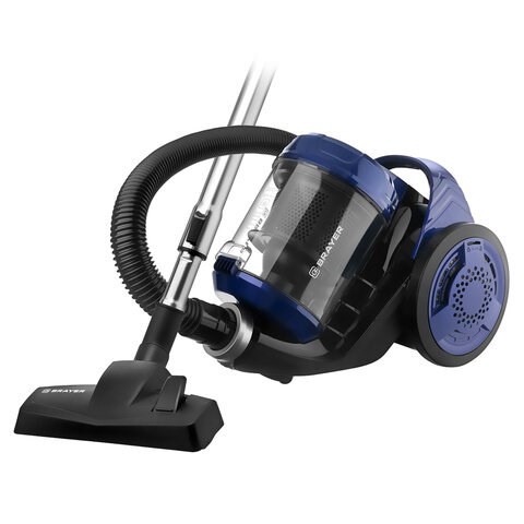 Пылесос BRAYER BR4203 с контейнером "циклон", 2000 Вт, мощность всасывания 380 Вт, черный/синий 456121