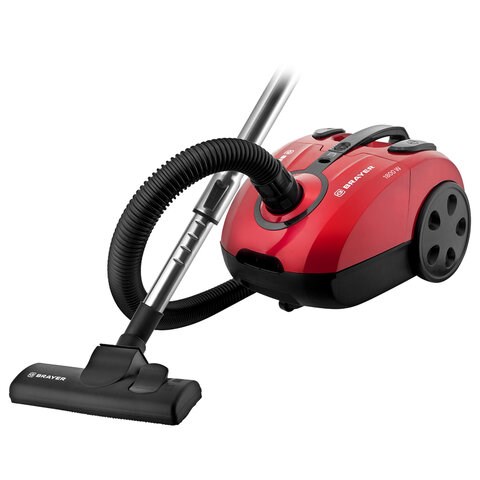 Пылесос BRAYER BR4223, с пылесборником, 1800 Вт, мощность всасывания 380 Вт, черный/красный 456124