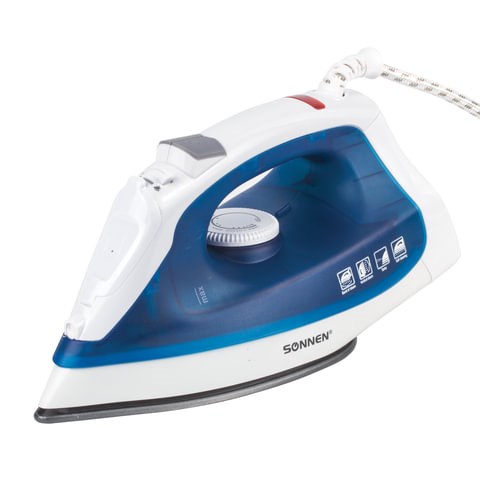 Утюг SONNEN SI-237A, 1800 Вт, антипригарное покрытие, синий/белый, 453504 453504