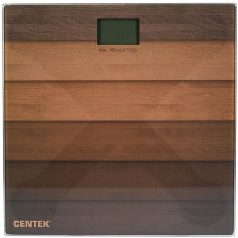 Весы напольные CENTEK CT-2420 "Дерево", электронные, вес до 180 кг, квадрат, стекло, с рисунком, CT-2420 Wood 457574