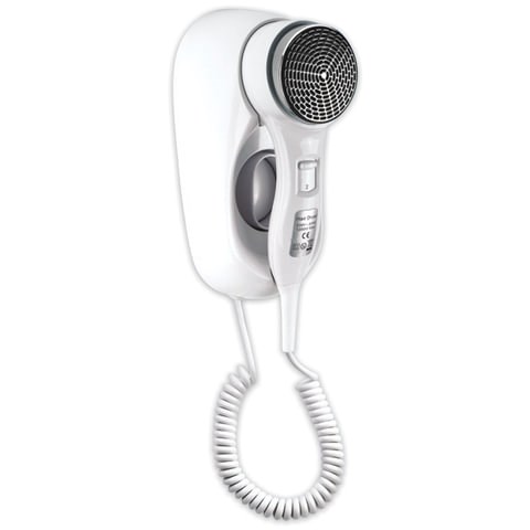 Фен для волос настенный KSITEX F-1400 WC, 1400 Вт, пластик/металл, 2 скорости, белый 601804