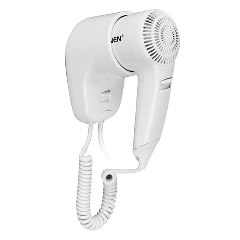 Фен для волос настенный SONNEN HD-1288, 1200 Вт, пластиковый корпус, 2 скорости, белый, 604196 604196