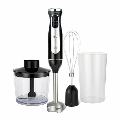 Блендер погружной BQ (БИ-КЬЮ) HB501S, 900 Вт, 2 скорости, 3 насадки, стакан, черный, 86201368 457481