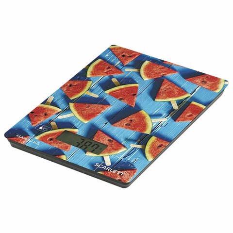 Весы кухонные SCARLETT SC-KS57P78, электронный дисплей, max вес 10 кг, тарокомпенсация, стекло 458299