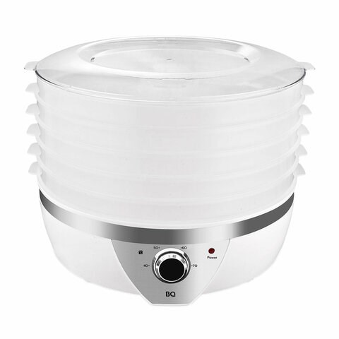 Сушилка для овощей BQ (БИ-КЬЮ) FD1002, объём 7,5 л, 500 Вт, 5 поддонов, механическое управление, белая, 86196540 457531