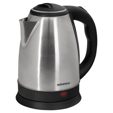 Чайник SONNEN KT-118, 1,8 л, 1500 Вт, закрытый нагревательный элемент, нержавеющая сталь, серебристый, 452926 452926