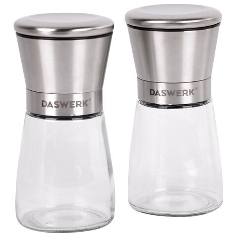 Механические ручные мельницы для соли и перца, набор 2 шт., нержавеющая сталь, DASWERK, 456628 456628