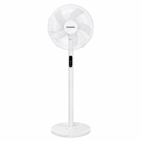 Вентилятор напольный LCD дисплей, пульт ДУ SONNEN FS40-A999, 50 Вт, 3 режима, белый, 455735 455735
