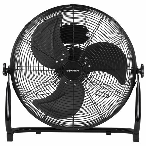 Вентилятор напольный ПОВЫШЕННОЙ МОЩНОСТИ SONNEN FE-45A, d=45 см, 120 Вт, 3 скорости, черный, 455734 455734