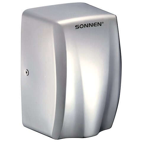 Сушилка для рук ВЫСОКОСКОРОСТНАЯ АНТИВАНДАЛЬНАЯ SONNEN K2020, 1000 Вт, 100 м/с, IPX3, 72 дБ, нержавеющая сталь, 607193 607193