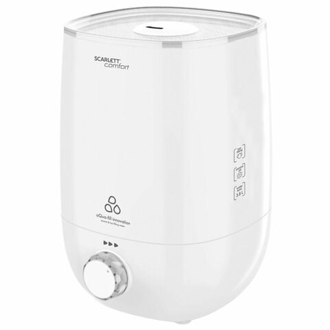 Увлажнитель воздуха SCARLETT SC-AH986M22, объем бака 3,8 л, 25 Вт, арома-контейнер, белый 455458