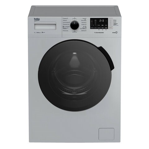 Стиральная машина BEKO RSPE78612S, 1200 об/мин, 7 кг, фронтальная загрузка, 15 программ, пар, серебристая, 7322710002 457167