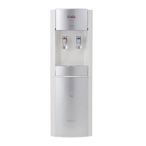 Кулер для воды LD-AEL-28c, напольный, НАГРЕВ/ОХЛАЖДЕНИЕ ЭЛЕКТРОННОЕ, шкафчик 10 л, 2 крана, белый/серебристый, 00257 454330