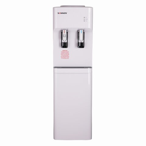 Кулер для воды SONNEN FSE-02H, напольный, НАГРЕВ/ОХЛАЖДЕНИЕ ЭЛЕКТРОННОЕ, 2 крана, белый, 454997 454997