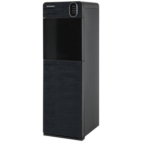 Кулер для воды SONNEN FSE-03Bi напольный, нагрев/охлаждение, НИЖНЯЯ ЗАГРУЗКА, 3 крана, графит, 455744 455744