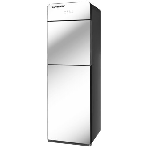 Кулер для воды SONNEN FSE-03G, напольный, нагрев/охлаждение электронное, НИЖНЯЯ ЗАГРУЗКА, 3 крана, зеркальный, 455753 455753