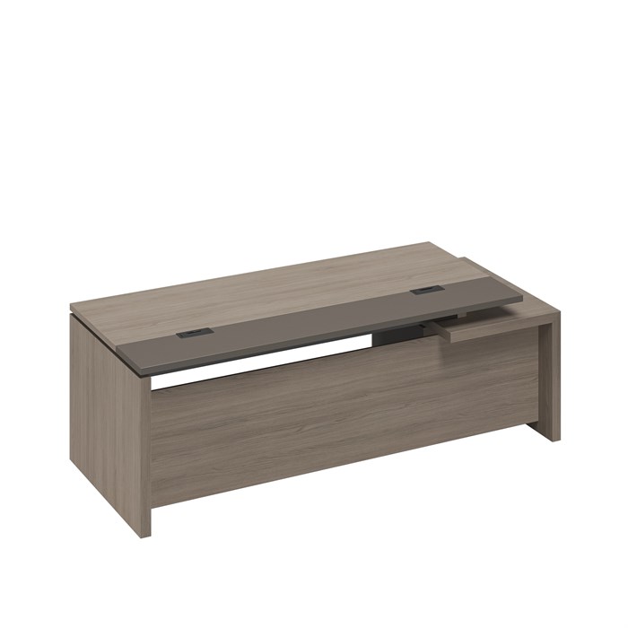 Стол руководителя с кабель-каналами с тумбой подвесной 2-ящичной с замком левый 210181