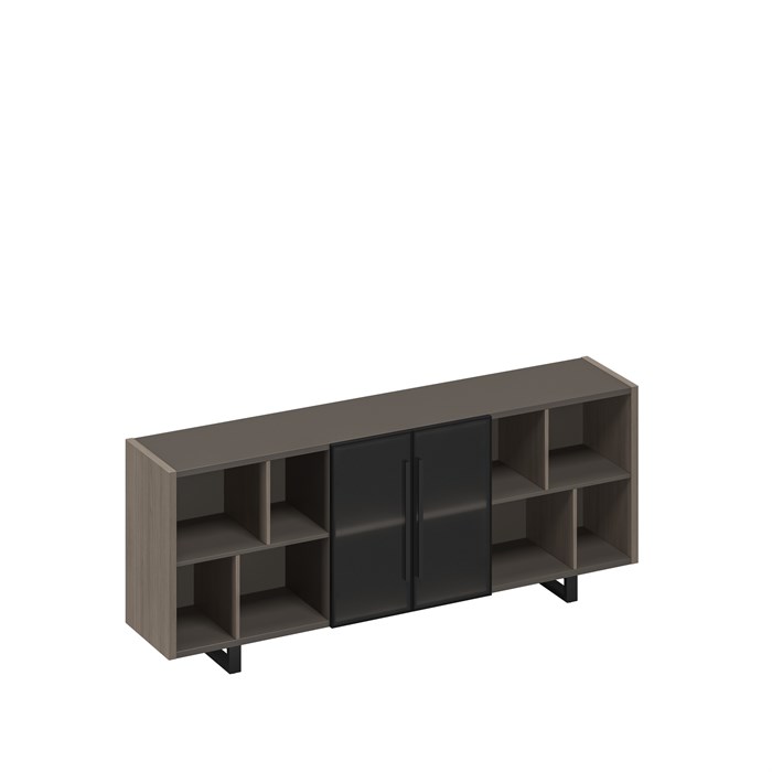 Шкаф низкий полузакрытый греденция со стеклянными дверями в рамке 210231