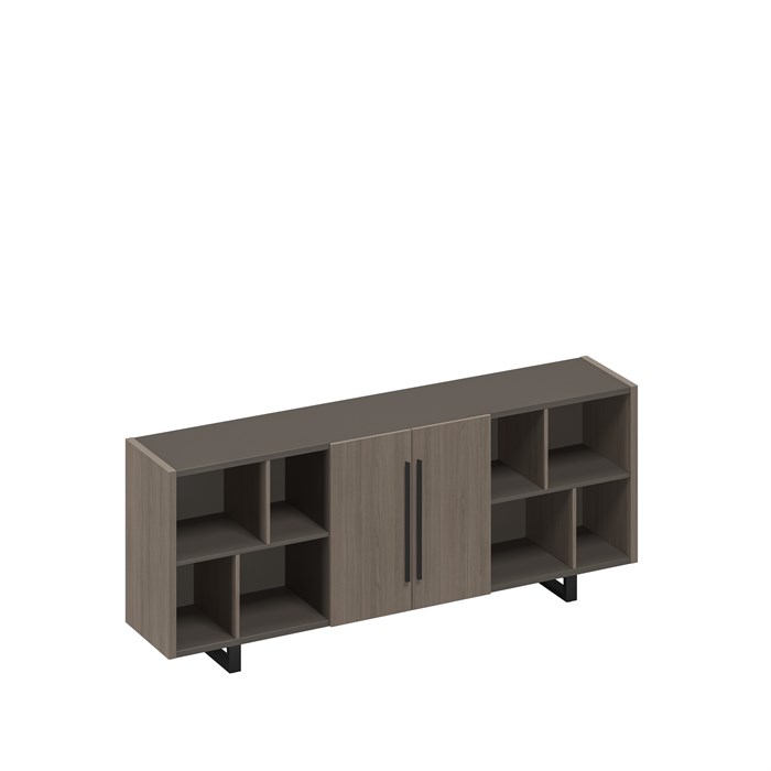 Шкаф низкий полузакрытый греденция с деревянными дверями 210230