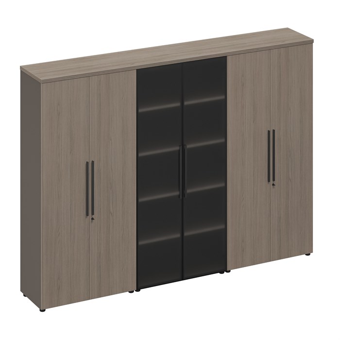 Шкаф комбинированный (закрытый-стекло-одежда) 210224