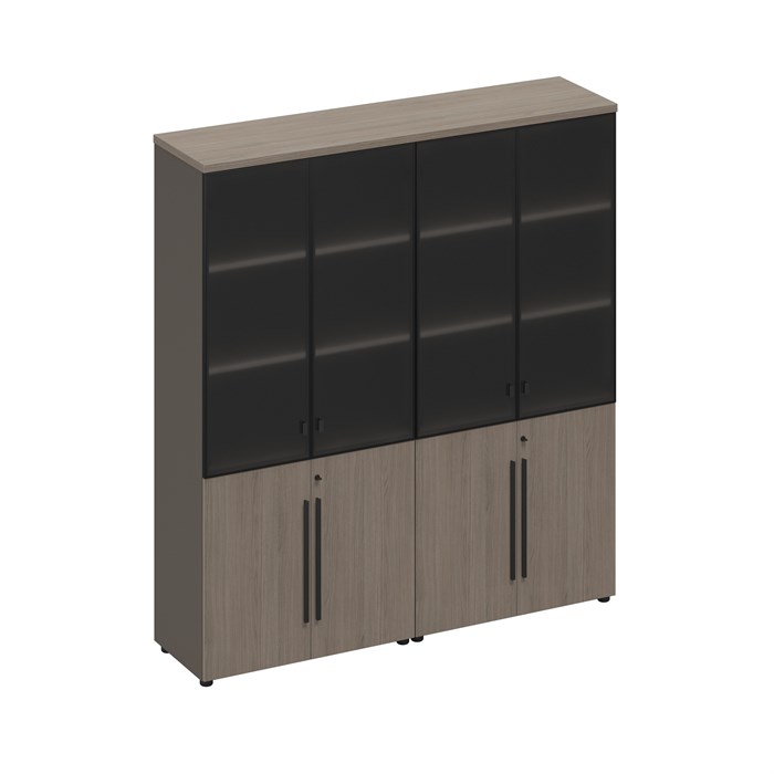 Шкаф для документов со стеклянными дверями (стенка из 2 шкафов) 210219