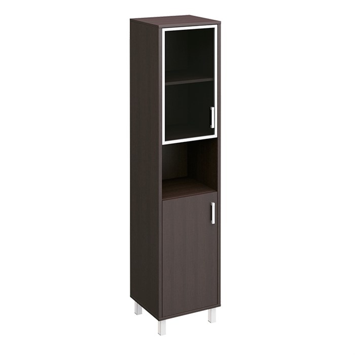 Шкаф левый стекло в раме + ДСП без замка + ниша 121375