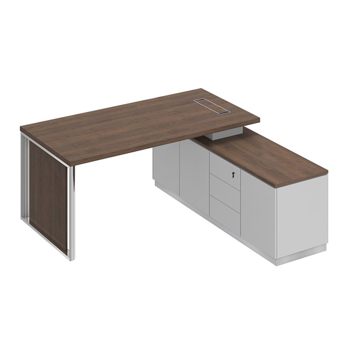 Стол на опорной тумбе с декоративной вставкой 206284