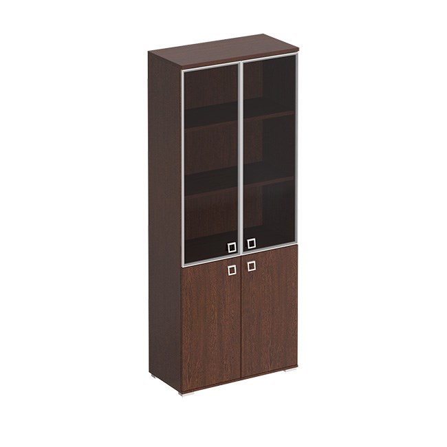 Шкаф для документов со стеклянными тонированными дверьми в рамке 203045