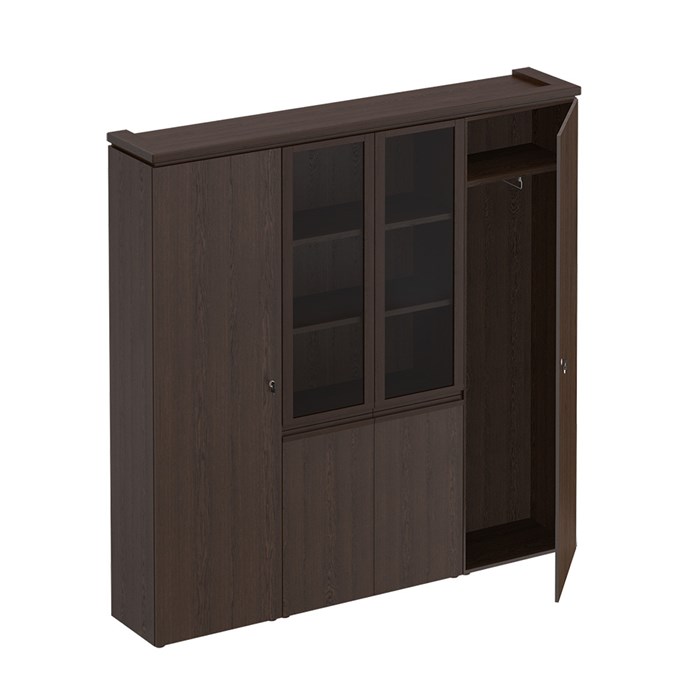 Шкаф комбинированный узкий со стеклом для одежды 203359