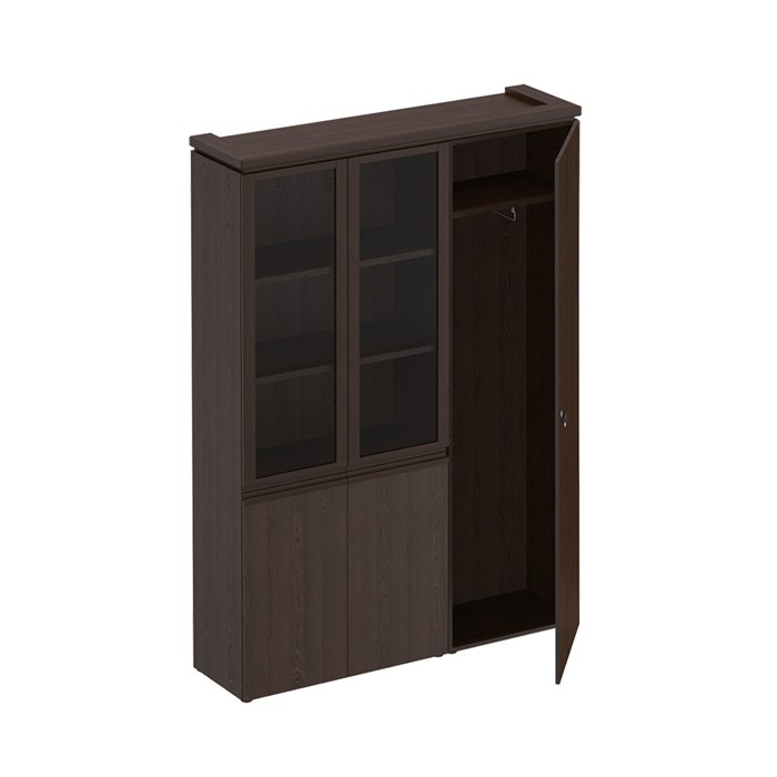 Шкаф комбинированный (со стеклом + для одежды узкий) 203358