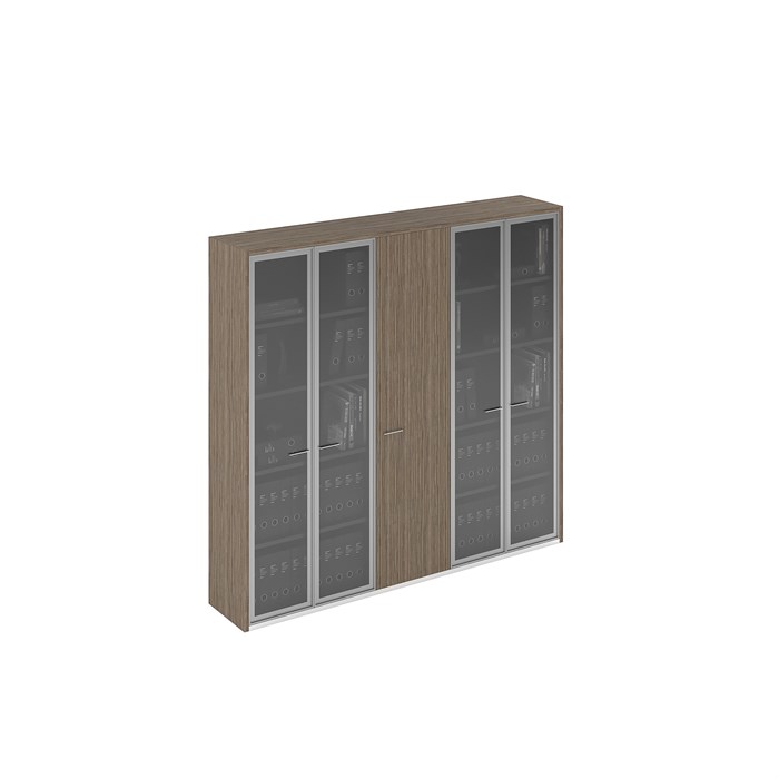 Шкаф высокий комбинированный (шкаф для документов+ шкаф для одежды узкий+ шкаф для документов) 210539