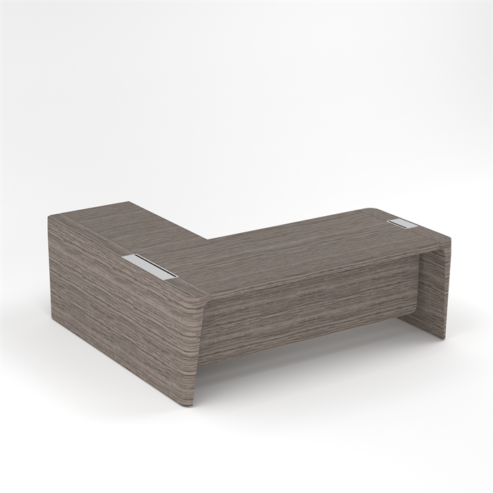 Стол для руководителя правый с приставкой на малой тумбе и фронтальной панелью 210482