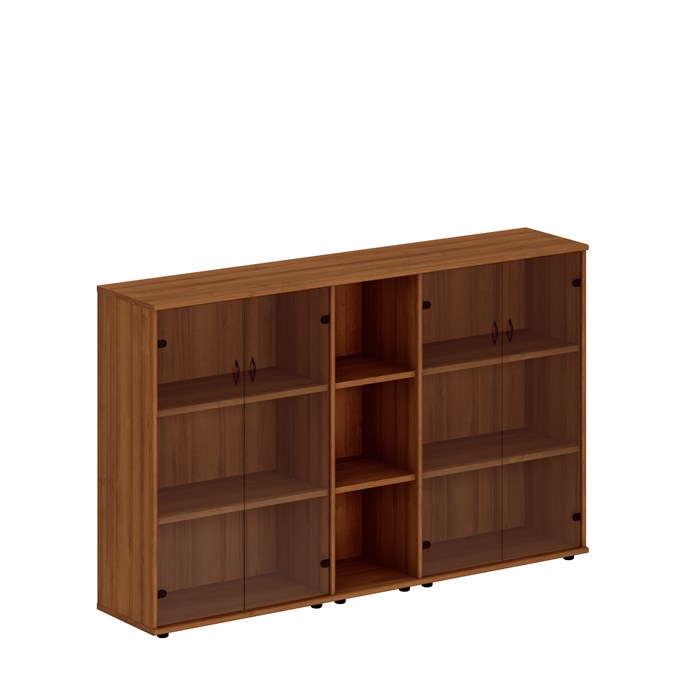 Шкаф комбинированный средний (стекло + стеллаж узкий + стекло) 1249