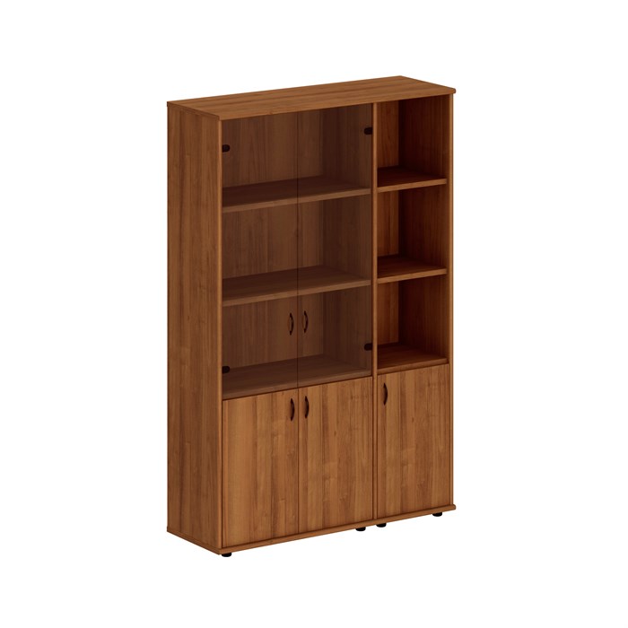 Шкаф комбинированный высокий (стекло + полузакрытый узкий) 1377