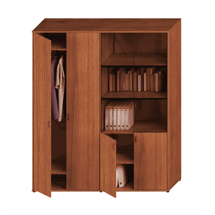 Шкаф комбинированный высокий (одежда + стекло) 1388