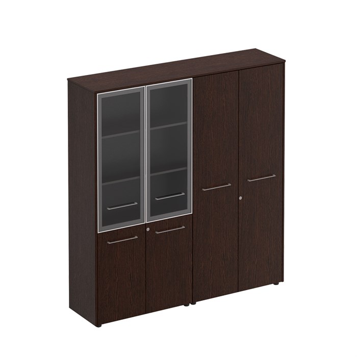 Шкаф комбинированный высокий (стекло + одежда) 122957