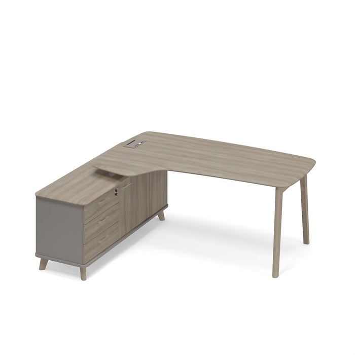 Стoл эргономичный на тумбе левый (тип 4) WOOD 209281