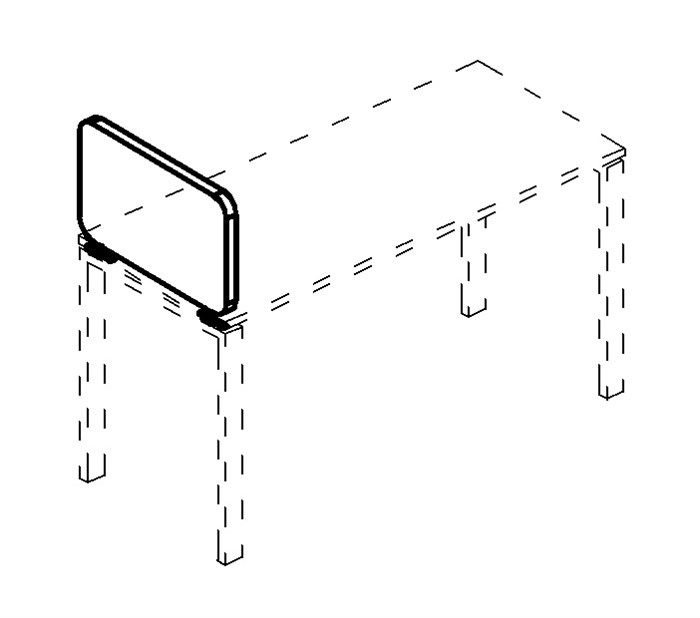 Экран мягкий настольный боковой тканевый с кронштейнами 205616
