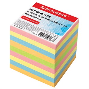 {{photo.Alt || photo.Description || 'Блок для записей BRAUBERG непроклеенный, куб 9х9х9 см, цветной, 122341'}}