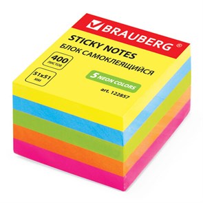 {{photo.Alt || photo.Description || 'Блок самоклеящийся (стикеры), BRAUBERG, НЕОНОВЫЙ, 51х51 мм, 400 листов, 5 цветов, 122857'}}