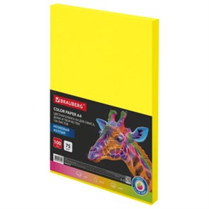 {{photo.Alt || photo.Description || 'Бумага цветная BRAUBERG, А4, 75 г/м2, 100 л., НЕОН, желтая, для офисной техники, 116670'}}