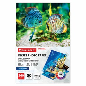 {{photo.Alt || photo.Description || 'Фотобумага глянцевая, 10х15 см, 260 г/м2, односторонняя, 50 листов, BRAUBERG ORIGINAL, 363976'}}