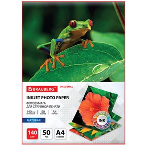 {{photo.Alt || photo.Description || 'Фотобумага матовая, А4, 140 г/м2, односторонняя, 50 листов, BRAUBERG ORIGINAL, 363983'}}