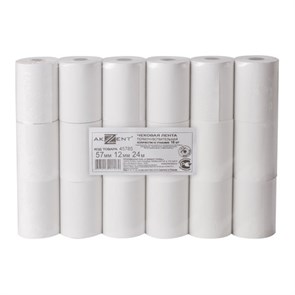 {{photo.Alt || photo.Description || 'Чековая лента ТЕРМОБУМАГА 57 мм (диаметр 40 мм, длина 24 м, втулка 12 мм) КОМПЛЕКТ 18 шт., AKZENT'}}